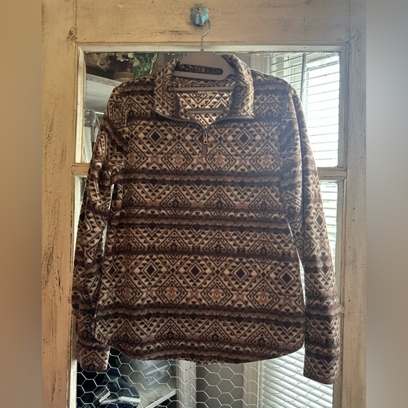 Maurices Tops - Maurices | Brown and Cream Aztec fleece